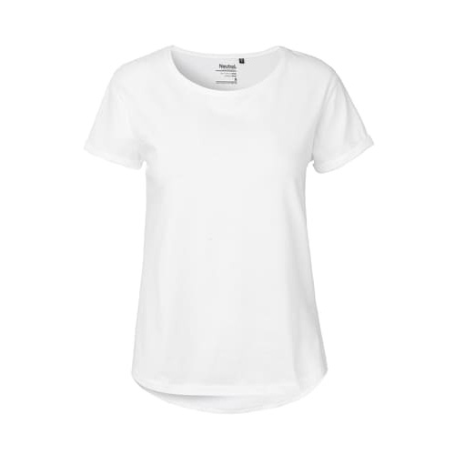 [O80012] Ladies Roll Up Sleeve T-shirt (White, XS)