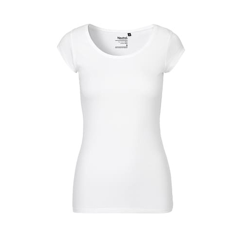 [O81010] Ladies Round neck Short Sleeve Tee (White, XS)