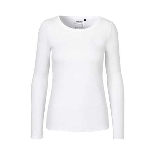 [O81050] Ladies Long Sleeve T-shirt (White, XS)