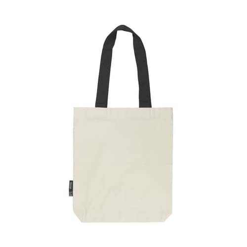 [O90002] Twill Bag with Contrast Handles (Nature/Black)