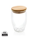 Double wall borosilicate glass with bamboo lid 350ml