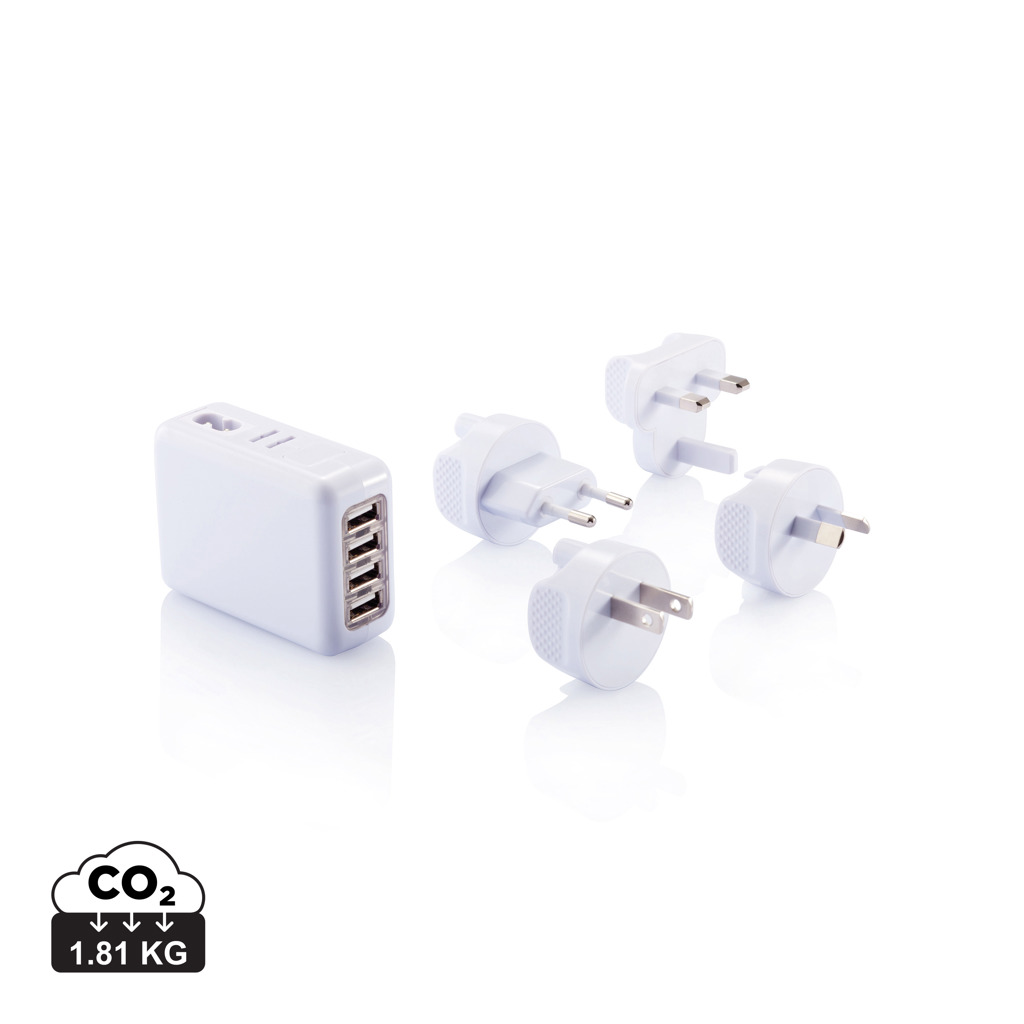 Travel plug with 4 USB ports