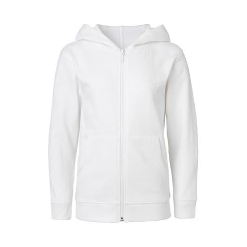 [O13301] Kids Hoodie w. Zip (White, 92/98 cm)