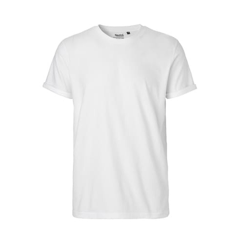 [O60012] Mens Roll Up Sleeve T-shirt (White, S)