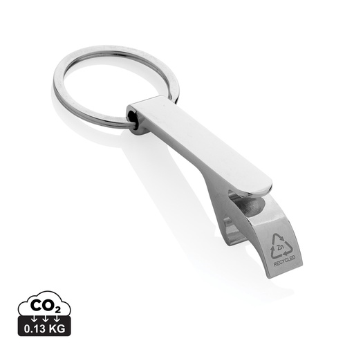 [P191.6002] RCS recycled zinc alloy bottle opener keychain