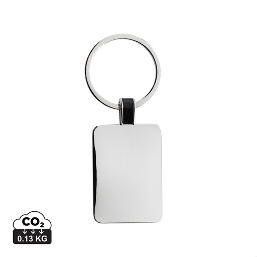 [P191.6302] RCS recycled zinc alloy rectangle keyring