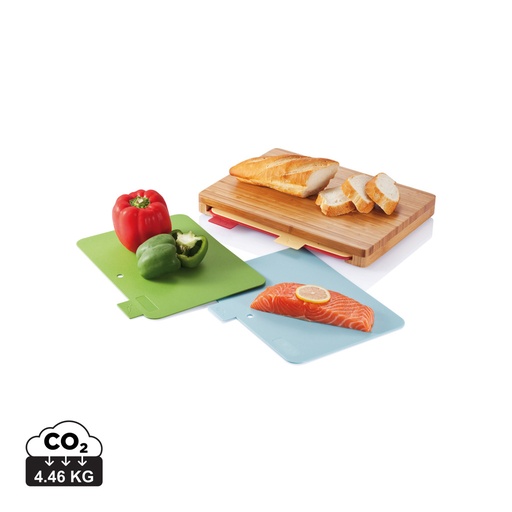 [P261.219] Cutting board with 4pcs hygienic boards