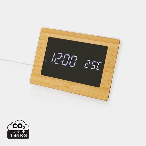 [P279.319] Utah RCS recycled plastic and bamboo LED clock