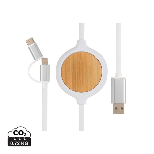 [P302.253] 3-in-1 cable with 5W bamboo wireless charger