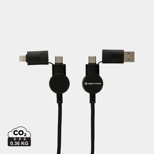 Oakland RCS recycled plastic 6-in-1 fast charging 45W cable