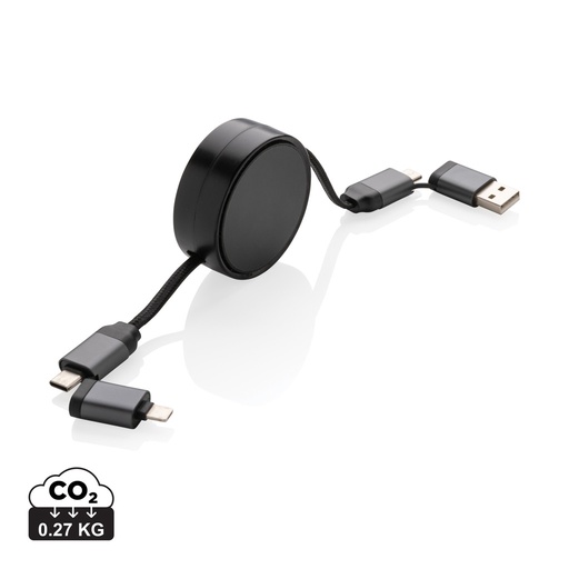 [P302.752] Terra RCS recycled aluminium retractable 6 in 1 45W cable