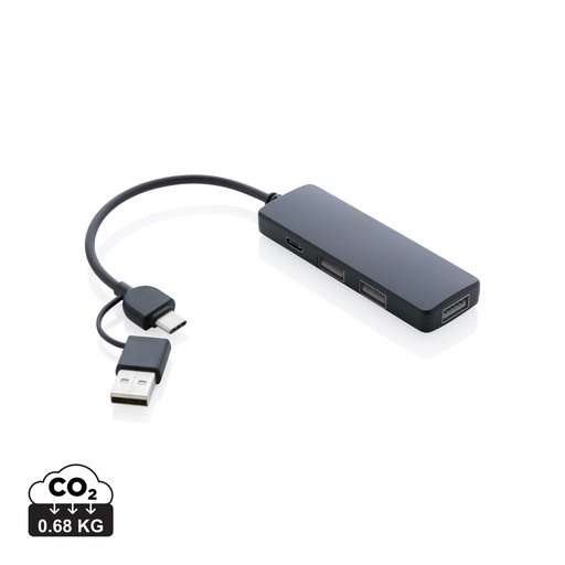 [P308.261] RCS recycled plastic USB hub with dual input