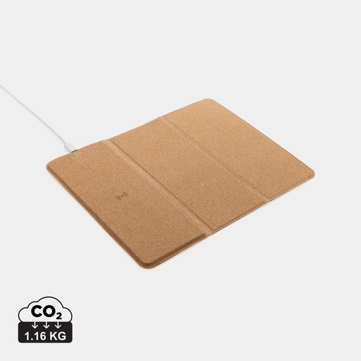 [P308.519] 10W wireless charging cork mousepad and stand