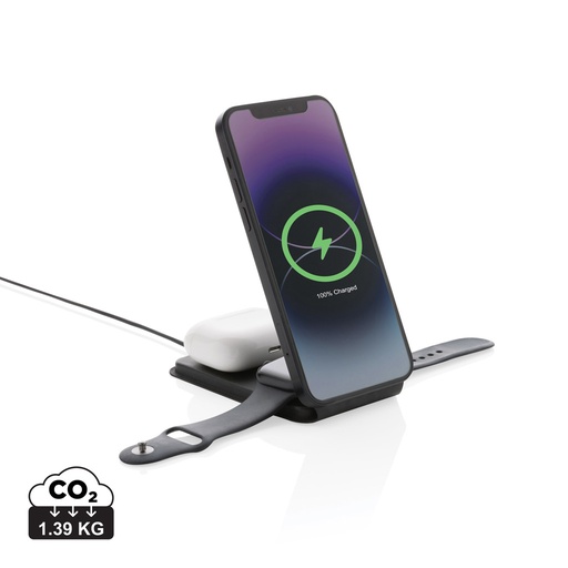 [P308.541] Swiss Peak RCS rPU 15W  3-in-1 magnetic wireless charger