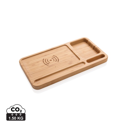 [P308.629] Bamboo desk organiser 5W wireless charger