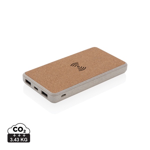 [P322.219] Cork and Wheat Straw 8.000 mAh 5W wireless powerbank