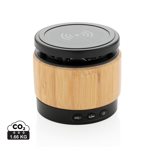 [P329.179] Bamboo wireless charger speaker