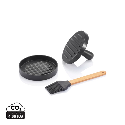 [P422.401] BBQ set with hamburger press and brush