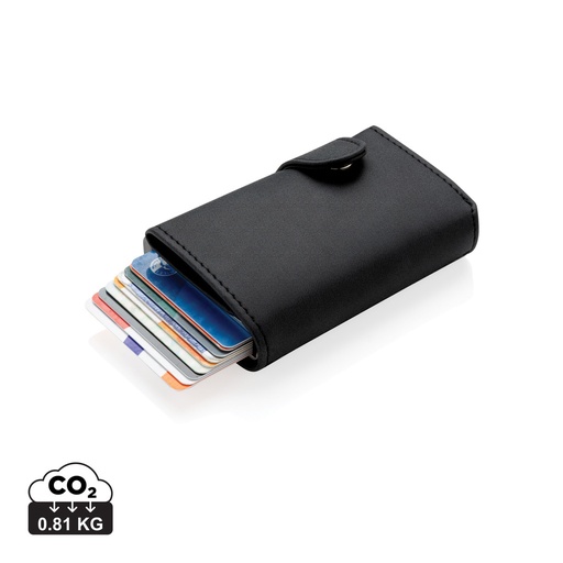 [P850.341] Standard aluminium RFID cardholder with PU wallet